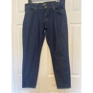 Lucky Brand Zoe Straight Crop Dark Wash Jeans Size 10/30 Decorated Back Pockets